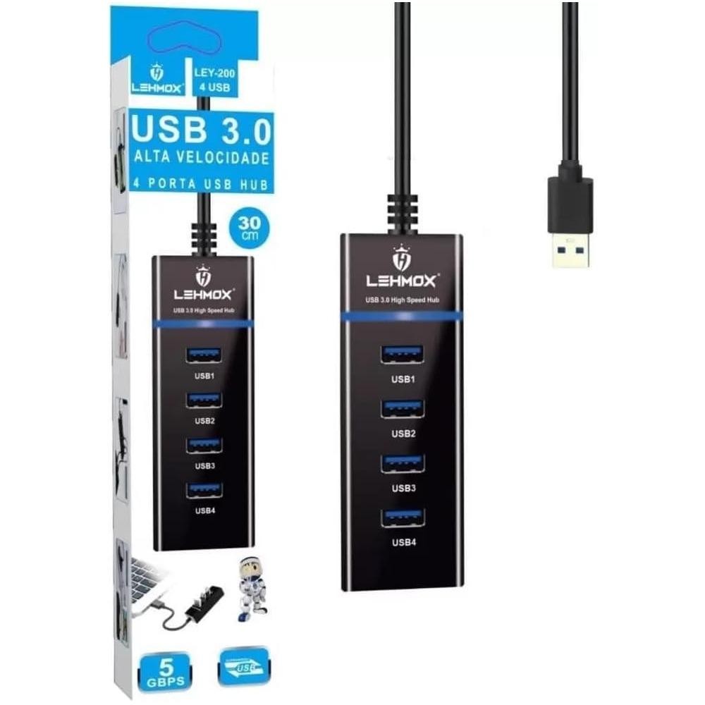 Hub Usb 3.0 Ley-200 Lehmox em Oferta na Shopee