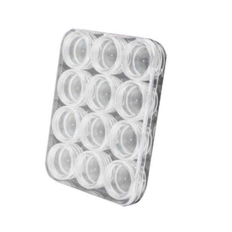 Kit C/12 Potinhos De Acrílico Transparente 10g Glitter Maquiagem em Oferta na Shopee