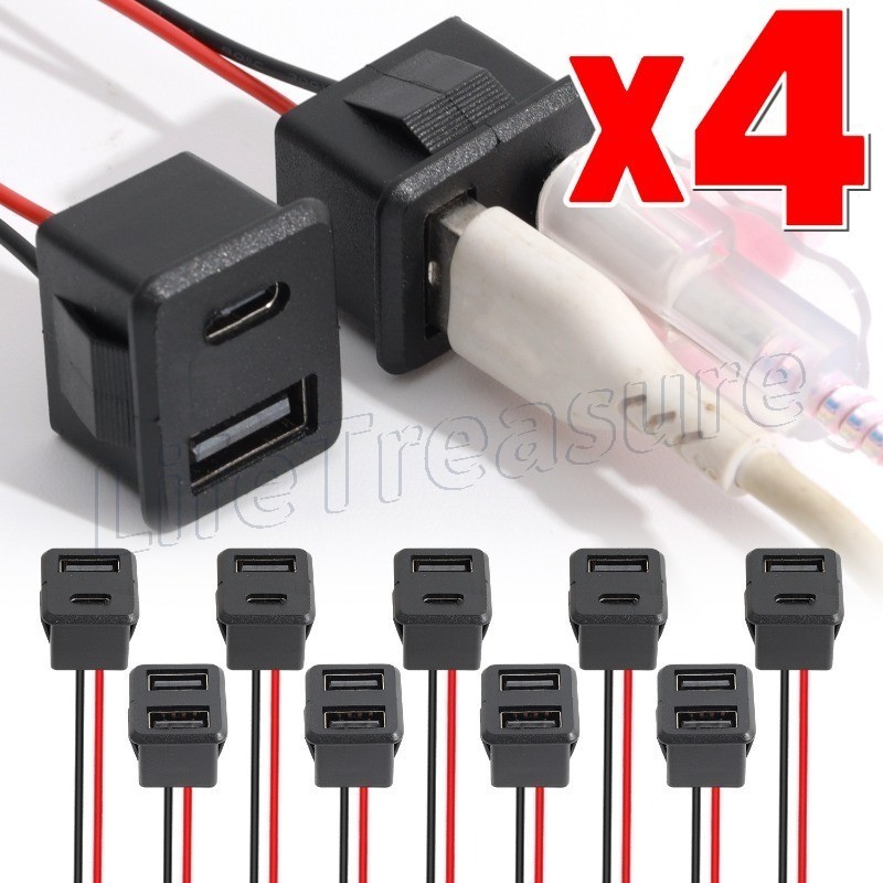 Conector Fêmea Usb Tipo C De 2 Pinos-Base De Camada Dupla-Adaptador De Cabo De Carga De Bateria-Tomada De Carregamento D