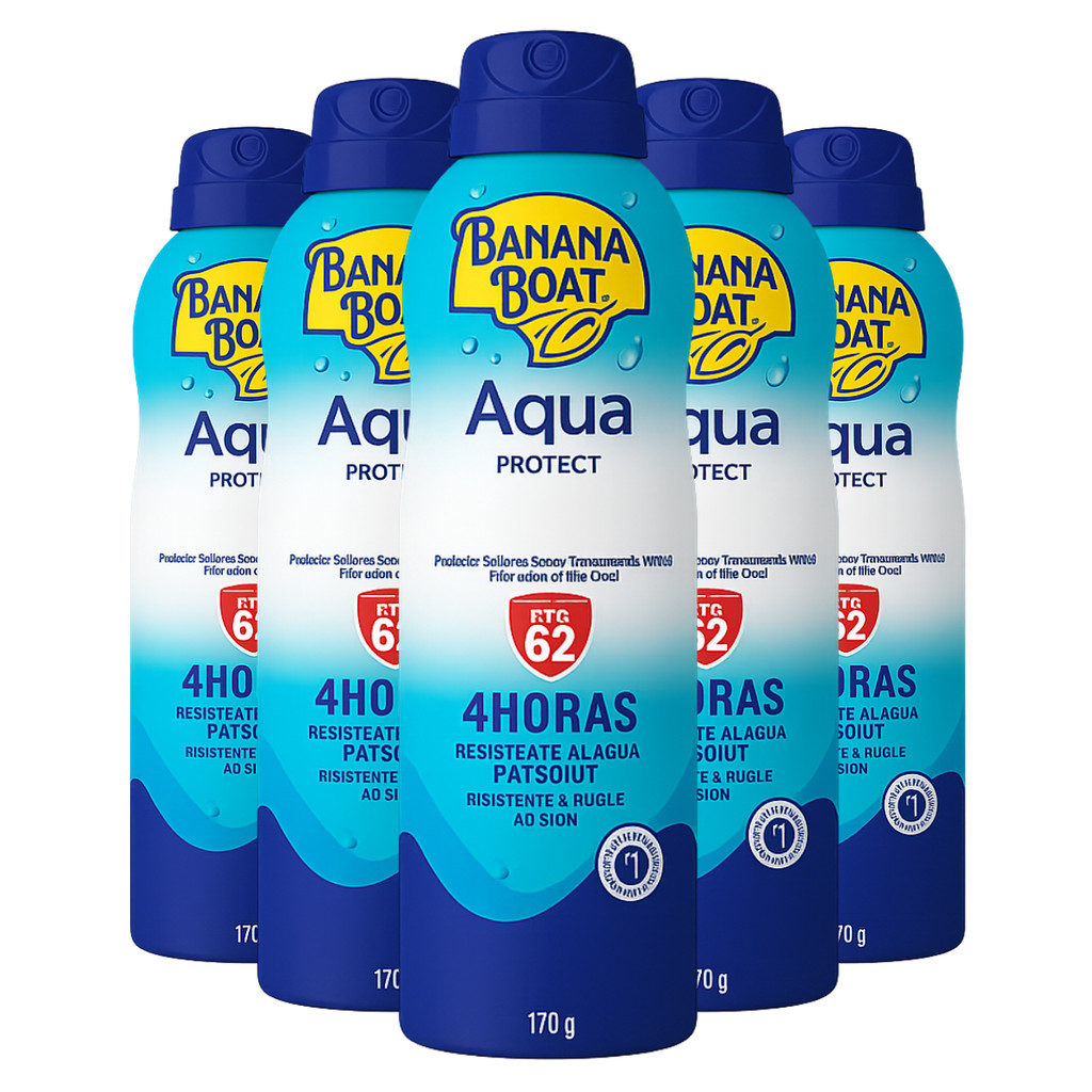 KIT COM 5 BANANA BOAT AQUA PROTECTION - FPS 62 170G R0120