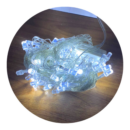 Cordão 100 Lâmpadas Super Led Pisca Pisca 10m Fio Crystal