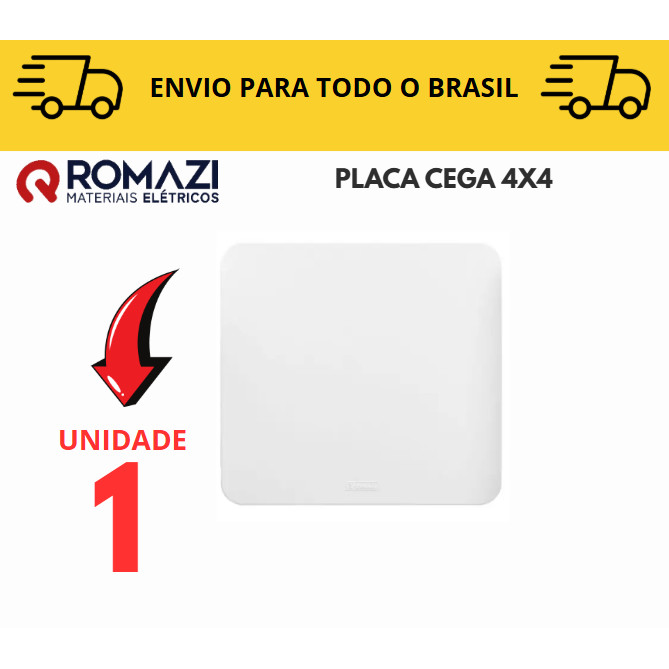 Placa Cega 4x4 canoa romazi e Interruptores linha canoa romazi / 10A / 20A / Paralelo / Tomada