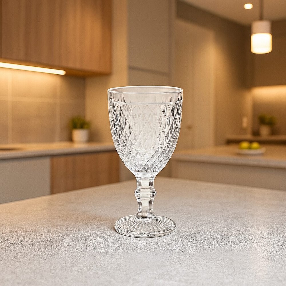 Conjunto 6 Taças Vinho Bico de Abacaxi Transparente