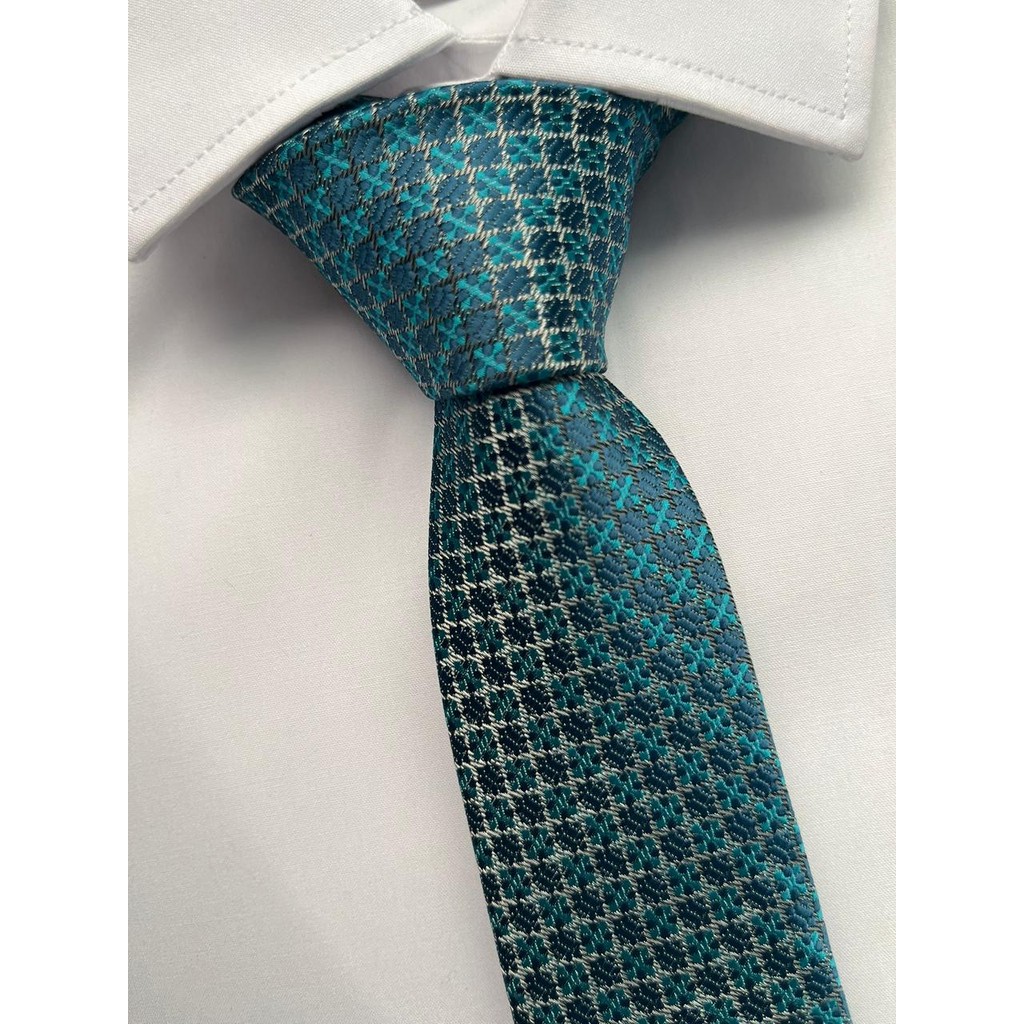 Gravata Slim Verde e Azul Lançamento - 1200 Fios em Oferta na Shopee