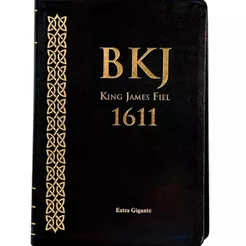 Bíblia King James Fiel 1611 | Concordância e Pilcrows | Capa Luxo Preta