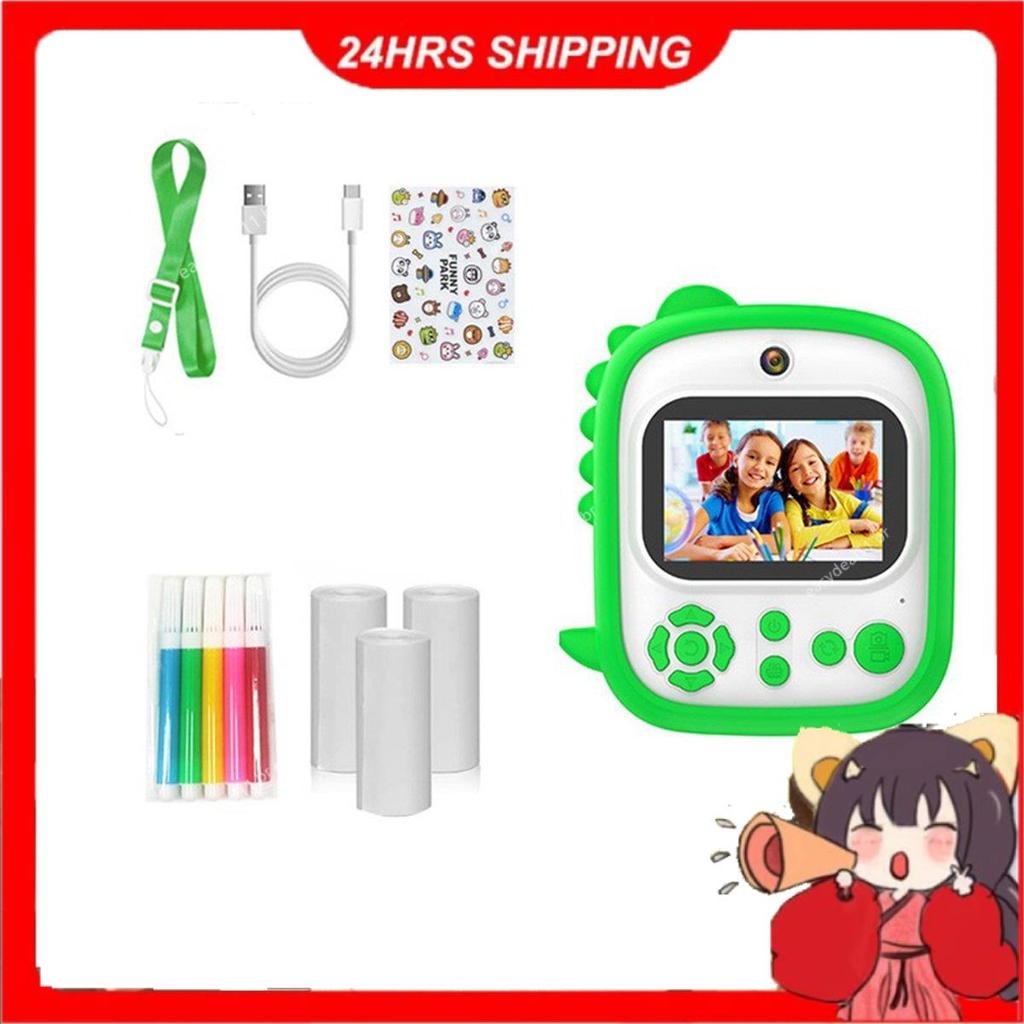 Câmera Infantil Impressão Instantânea Mini Impressora Tela De 2.4 Polegadas 12MP 1080P HD De Vídeo