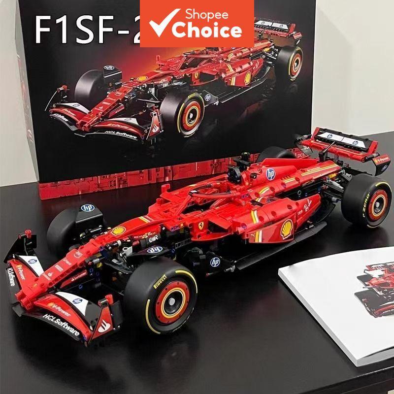 1361 peças Blocos de Montar de Carro de Corrida Ferrari SF24 F1, Presente de Brinquedo de Montagem DIY para Meninos,