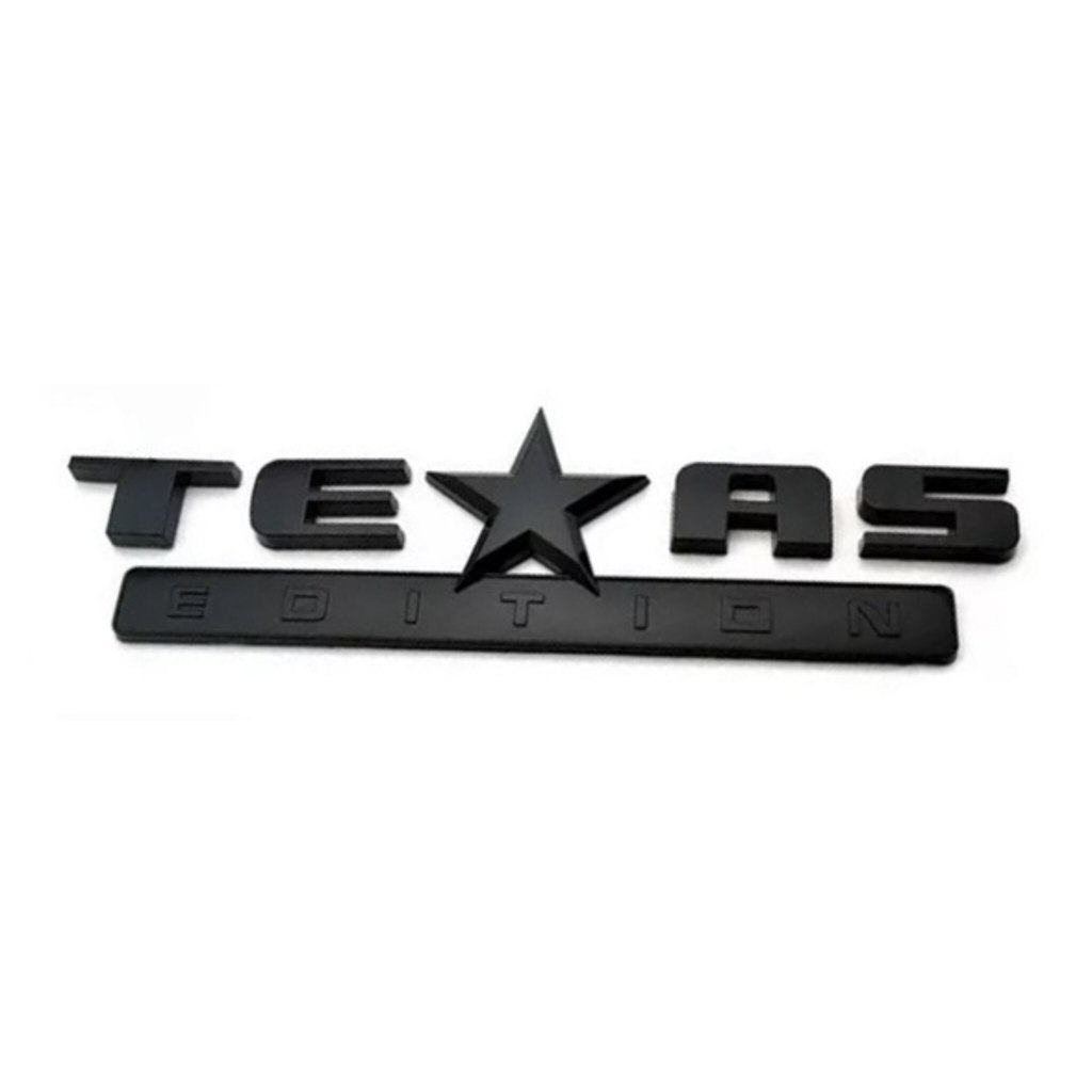Emblema Texas Edition Letreiro Preto Picapes Off Road 4x4