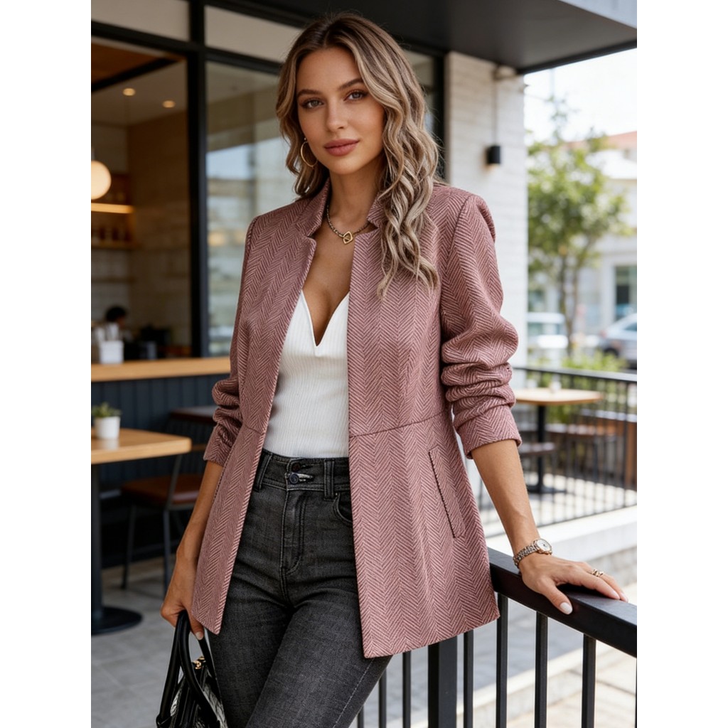 Blazer Feminino Alongado Elegante Alfaiataria Social Maxi Premium Sobretudo