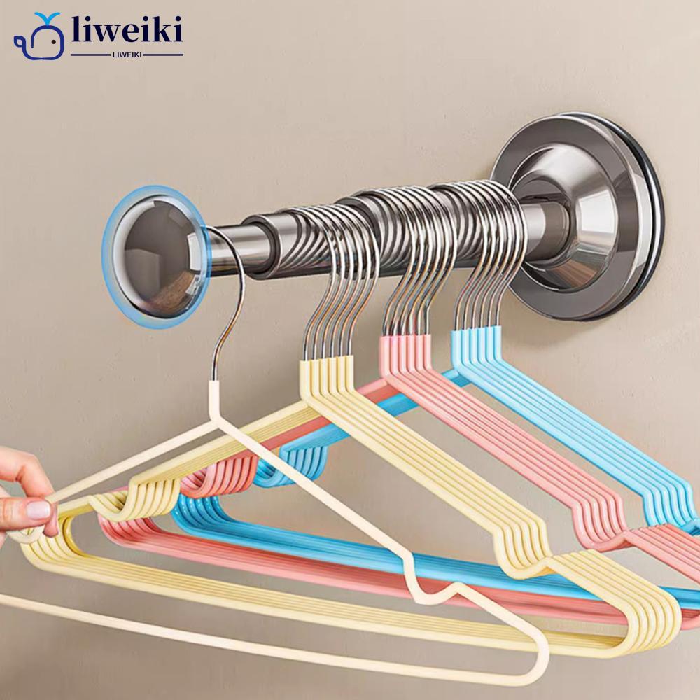 LIWEIKI 1/2 Peças Cabide Retrátil Ventosa Sem Broca Rack De Armazenamento Ajustável Organizador De Montagem Na Parede Pa