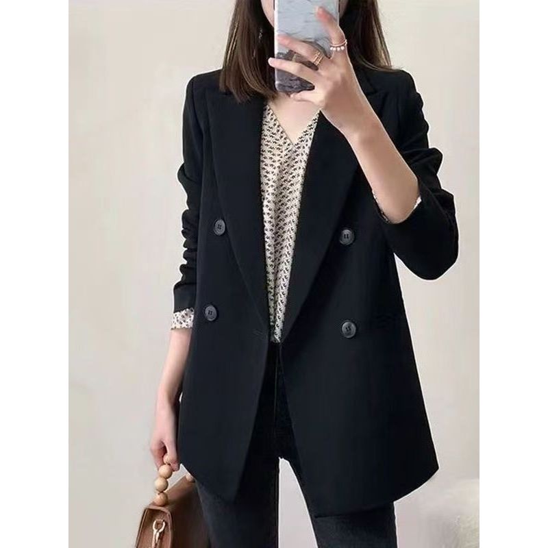 Fat mm preto terno exterior feminino primavera outono 2025 novo estilo estilo coreano elegante gordura feminino Casual H