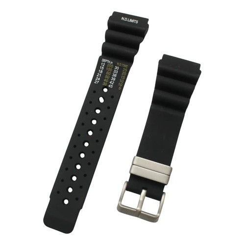 Pulseira Para Relógio Citizen Aqualand Jp2000 Prateado Preto 14 Cm