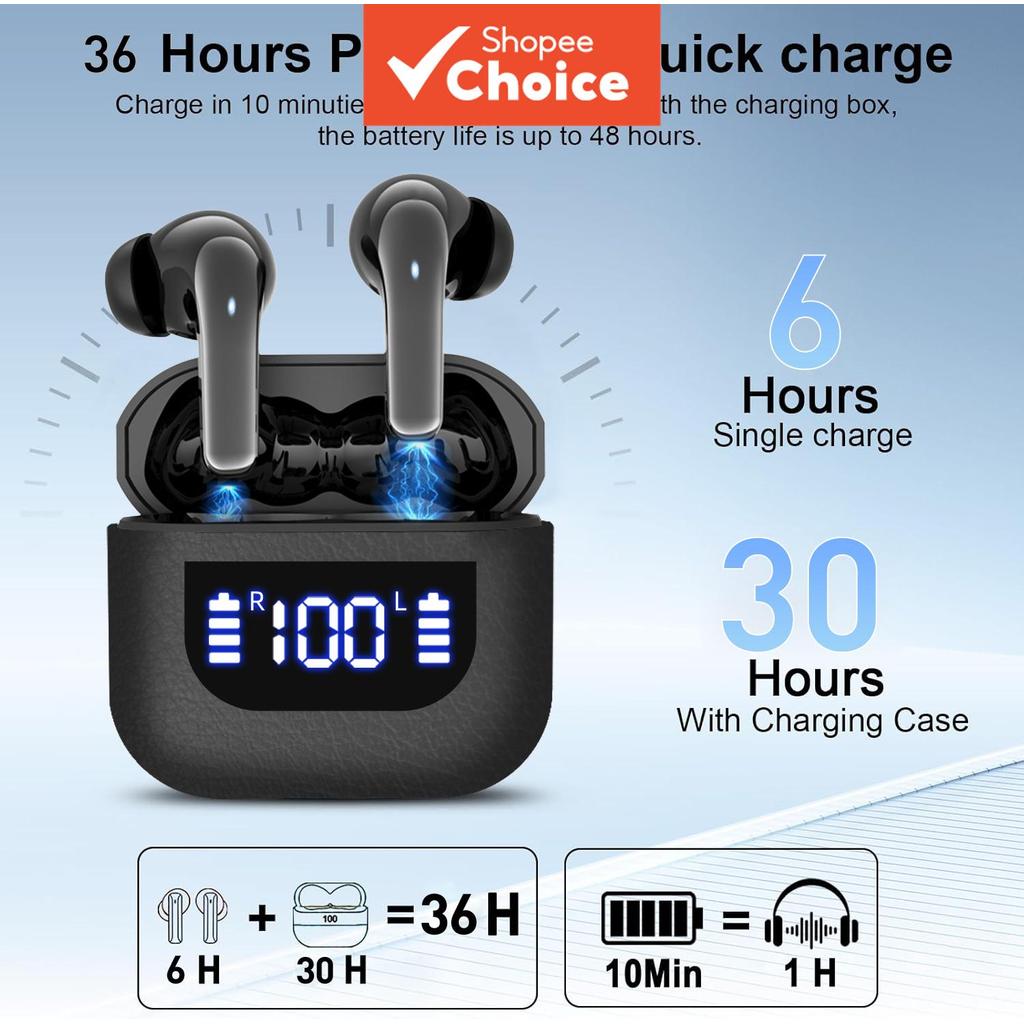  K07 Fones de Ouvido Bluetooth, Fones de Ouvido Sem Fio, Cancelamento de Ruído, Fones de Ouvido para Jogos,