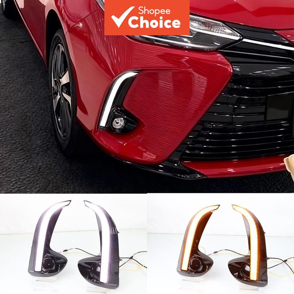 Para Toyota Yaris 2020-2022 Faróis de Circulação Diurna, Carcaça de Faróis de Nevoeiro LED, Luzes Diurnas Modificadas