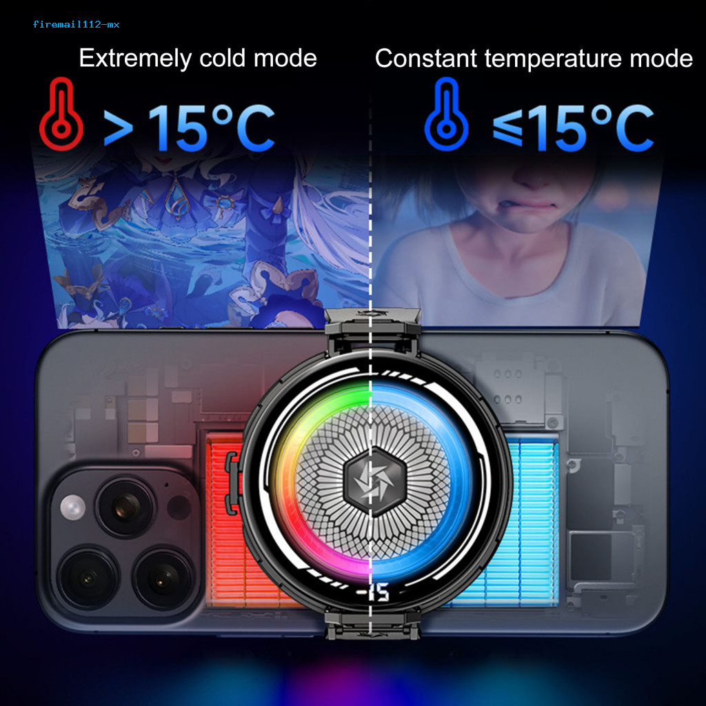 Magnetic Phone Cooler Smartphone Fan Universal with Rgb Lights for Gaming Live Streaming – Smartphones Tablets Efficie
