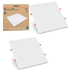Kit 2 Luminaria Painel Plafon Embutir 30w Branco Frio 6500K Bivolt Drywall Gesso Avant