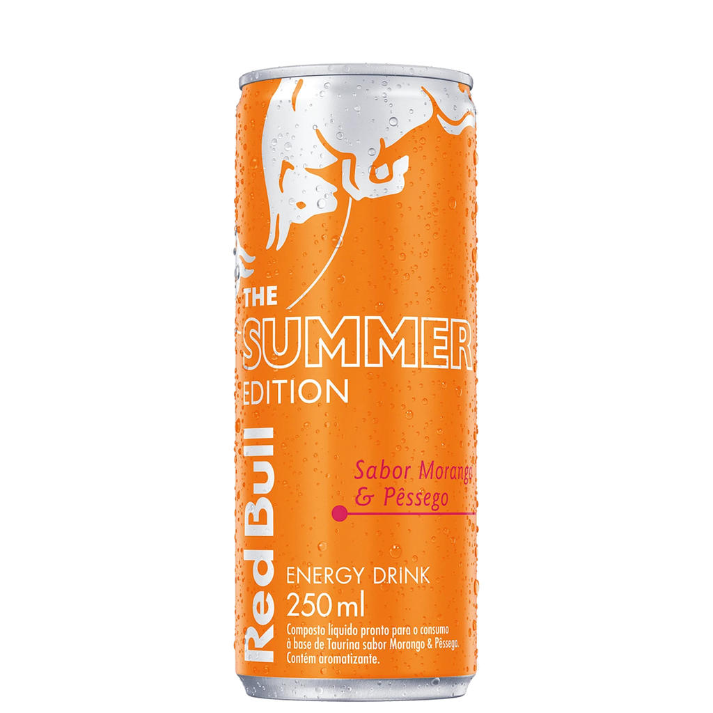 Energético Red Bull Energy Drink Summer Edition Morango e Pêssego 250ml