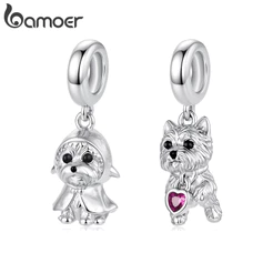Bamoer Charms Pingente Westie Acessórios Pulseira DIY Para Presente Feminino