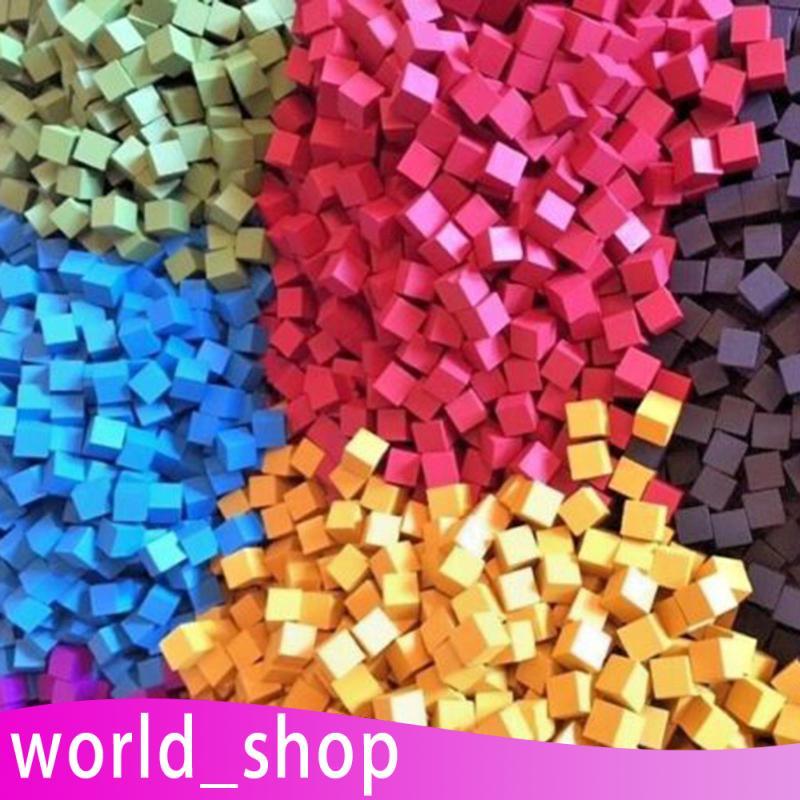 [World_shop] 100 Peças De Blocos De Cubos Quadrados De Madeira Coloridos Para Crianças , Brinquedos Artesanais , Present