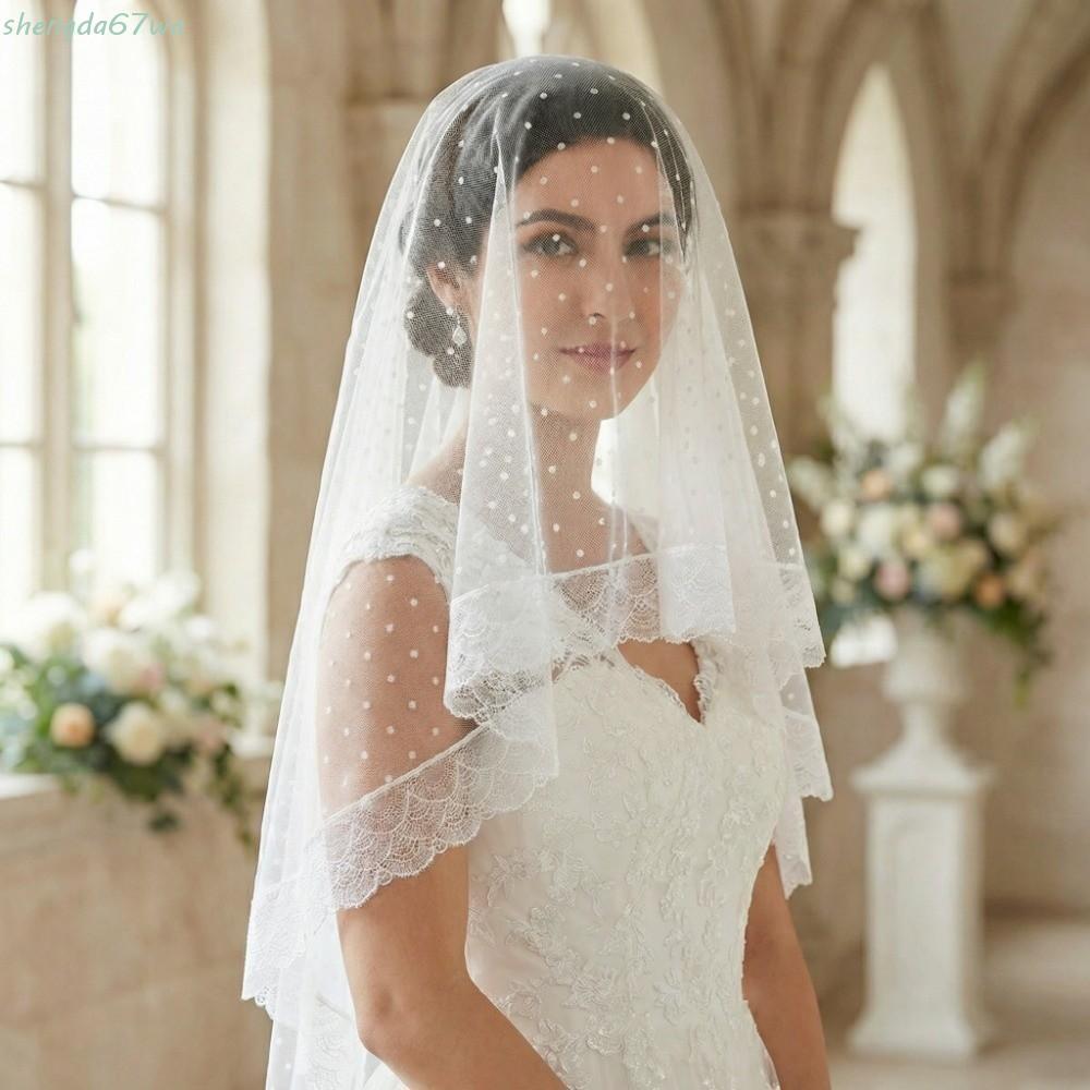 Véu Triangular De Noiva Branco SHENGDA , Lenço De Renda De Primavera De Tule Preto Para Cocar , Gaze De Cabeça