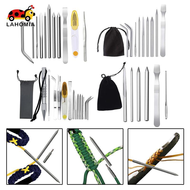 [LAHOMIA] Kit De Laço Fid De Tecelagem Paracord Conjunto De Manilha De Pulseira De Aço Inoxidável Para Artesanato De Sob
