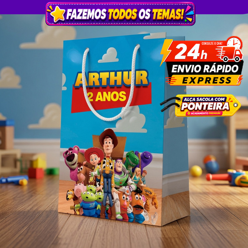 🛍️ Kit Sacolinhas Personalizada Toy Story Personalizada Lembrancinha de Aniversário Envio Rápido