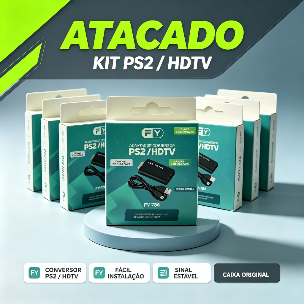 Atacado 5/10 Pcs Cabo Conversor AV Para HDMI 4K 1080p Adaptador De Áudio E Vídeo Compatível Com PS2 E PS3