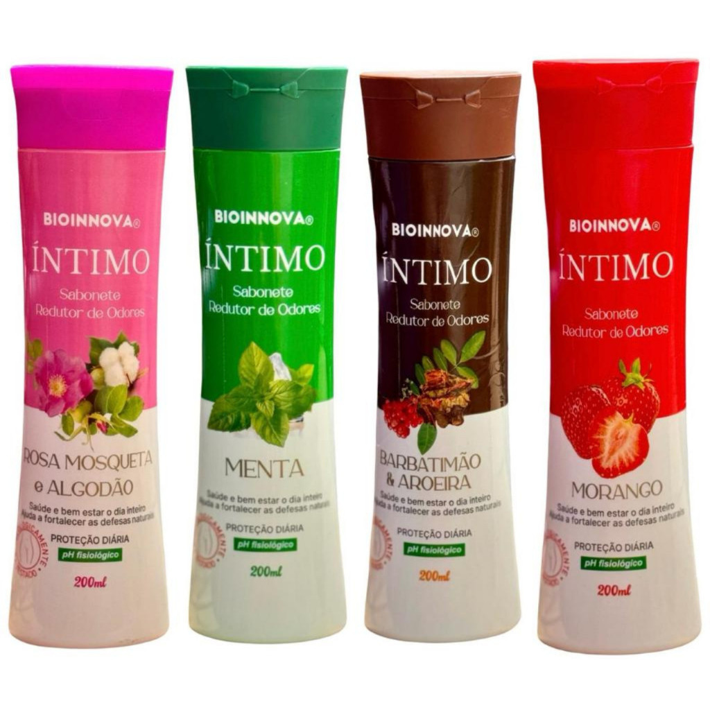 SABONETE LIQUIDO INTIMO BIOINOVA 200ML 4 UNID ESCOLHA SEU KIT