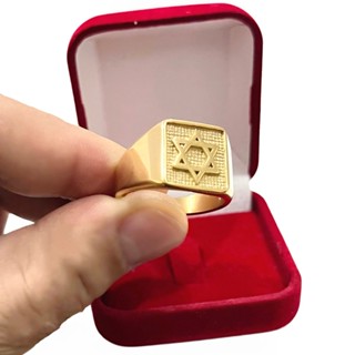 Anel Estrela De Davi Hexagrama Quadrado Aço Inoxidável em Oferta na Shopee