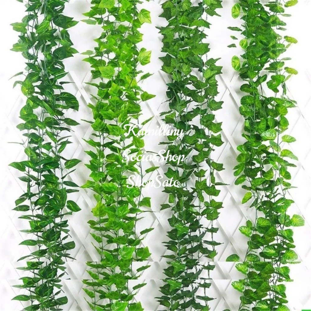 Cordão De Folhagem Artificial 2m, 4m, 6m, 8m, 10m, 12m De Folhas Hera Verde Decoração Pendente Verde