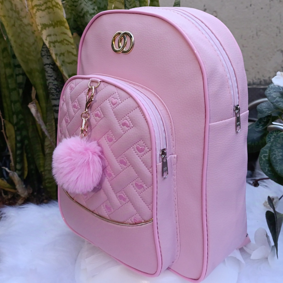 Mochila Maternidad Casual Feminina Bordado Multiplas utilidades com Chaveiro Alça Regulagem