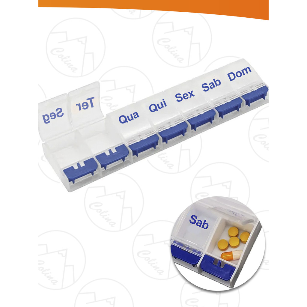 Porta Comprimido Semanal Organizador Remédios 7 Dias Plástico Nano Shop