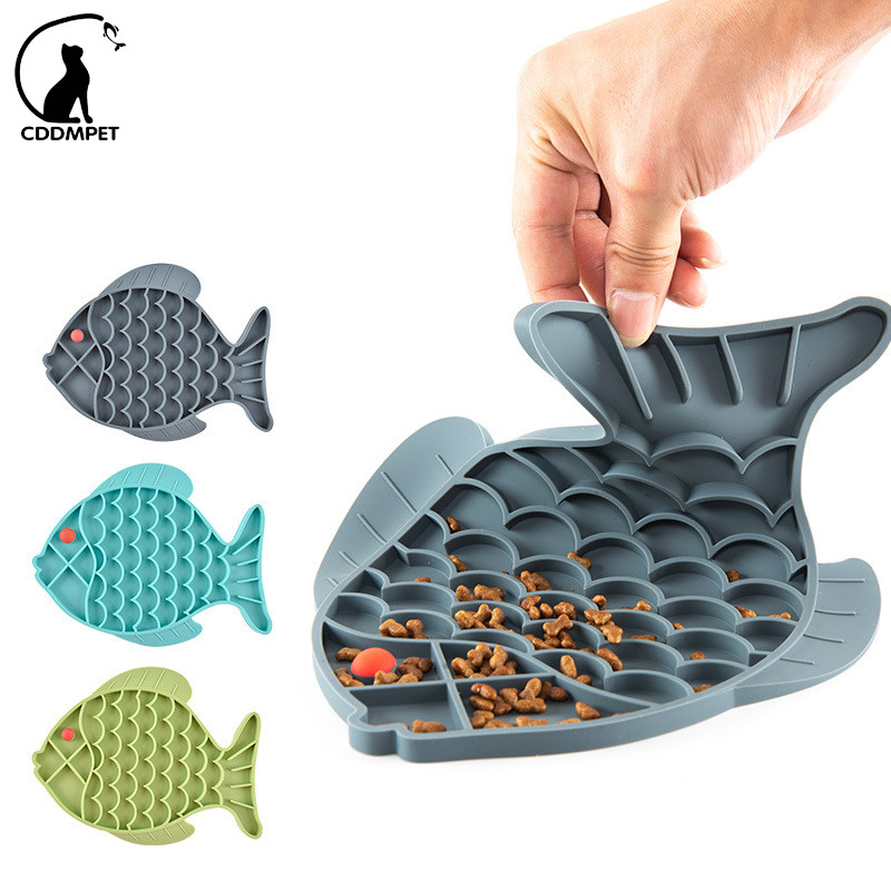 Tigela De Silicone Para Cães Cachorro Pet Tapete Alimentador Gatos Comedouro Lento Lamber