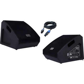 Par Caixa Retorno Monitor Ativo + Passivo LL Áudio 8 Polegadas 200wrms + Cabo