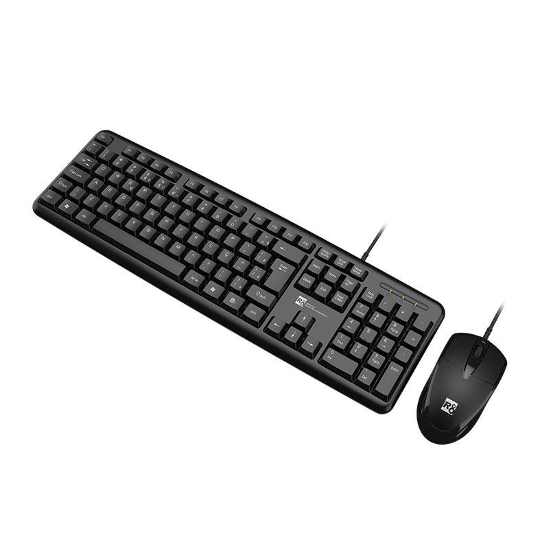 Kit Teclado e Mouse R8 1901, USB, ABNT2, Preto, R8-1901-BK · foto 2