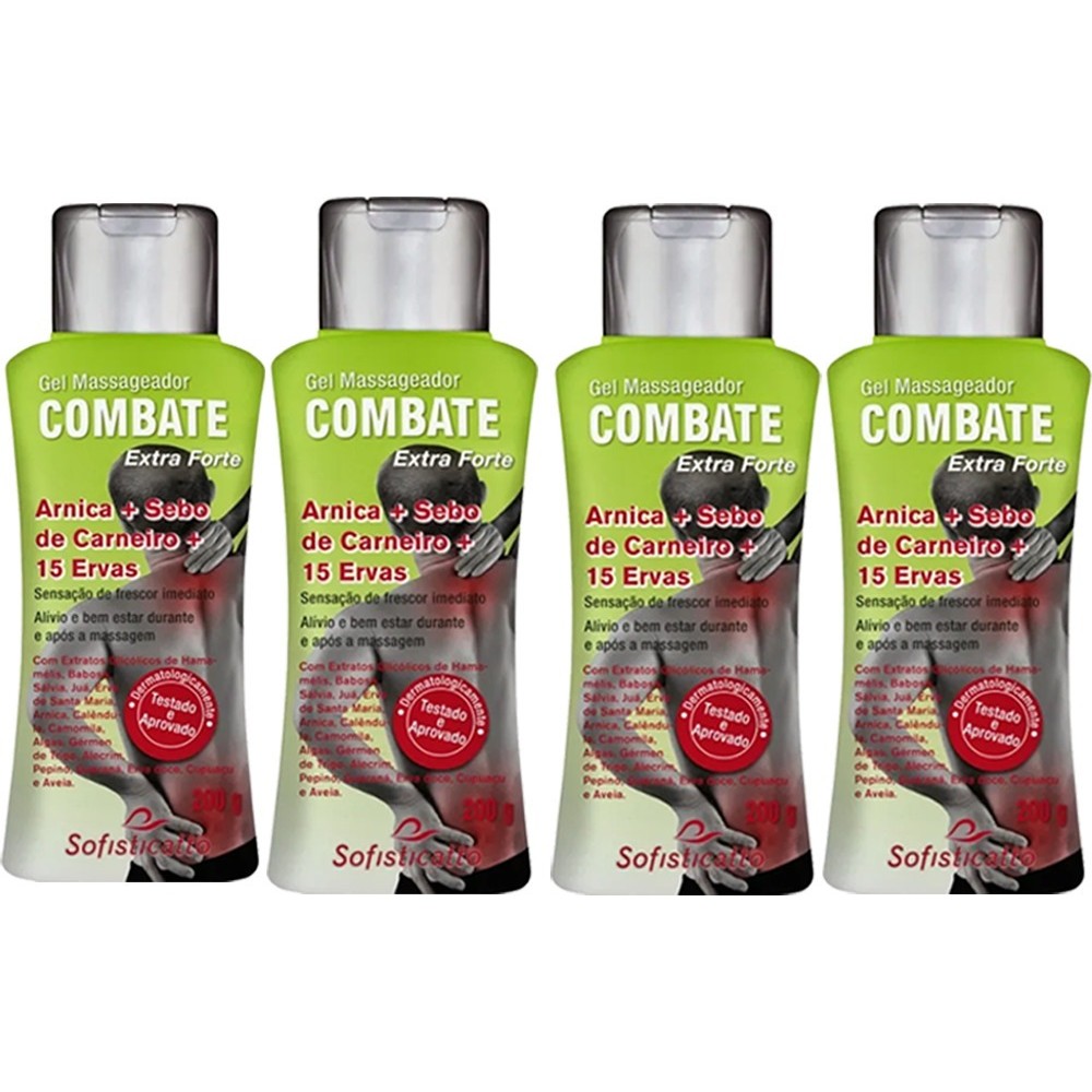 Gel Massageador Combate Extra Forte Arnica Copaíba Kit 4 Arnica