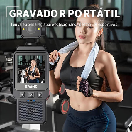Câmera de Ação 1080P WiFi Portátil Mini Gravador Esportivo com Luz Auxiliar Uso em Viagem, Ciclismo Vlog e Aventura