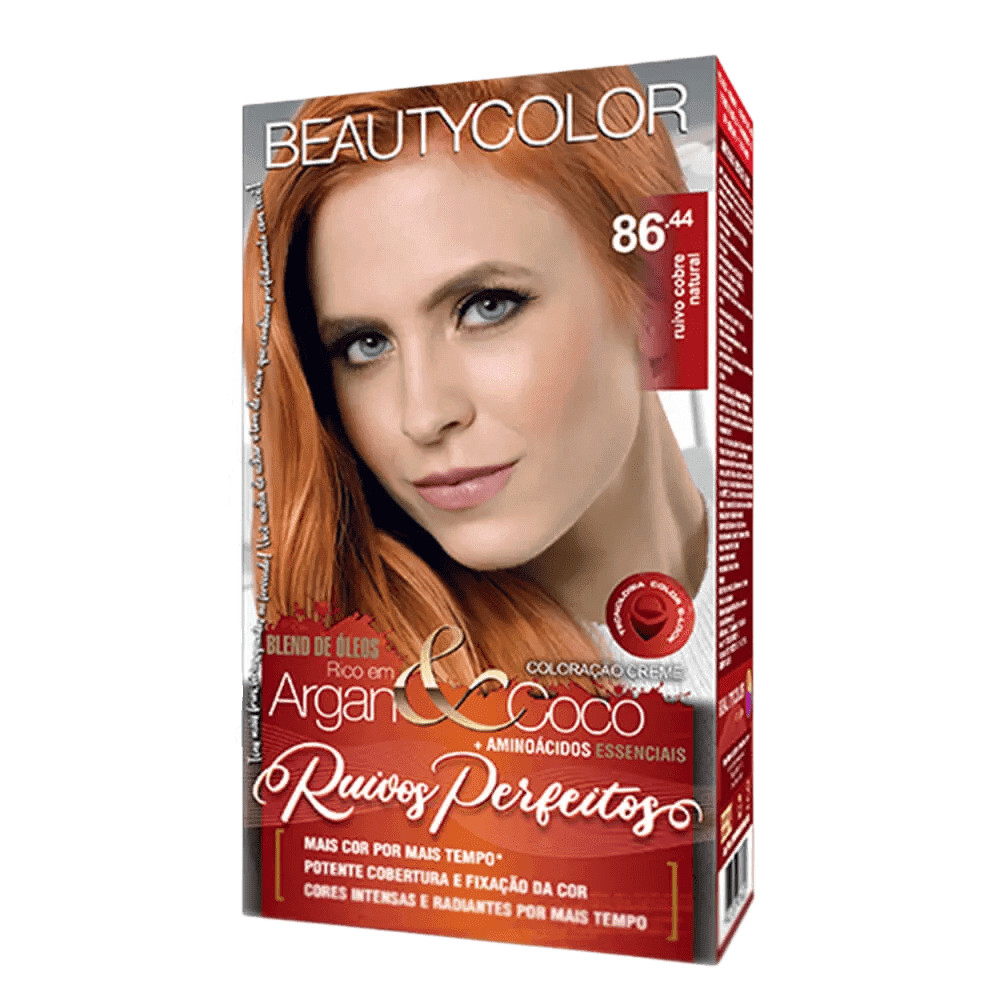 Kit Coloração Beauty Color Ruivos Perfeitos 86.44 Ruivo Cobre em Oferta na Shopee