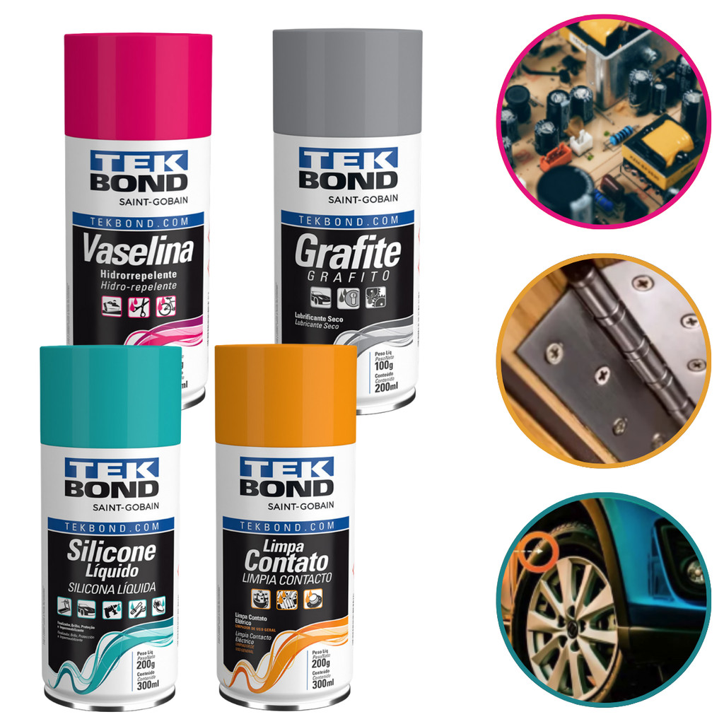 Kit Tekbond Auto Silicone Grafite Contato Elétrico Vaselina em Oferta na Shopee