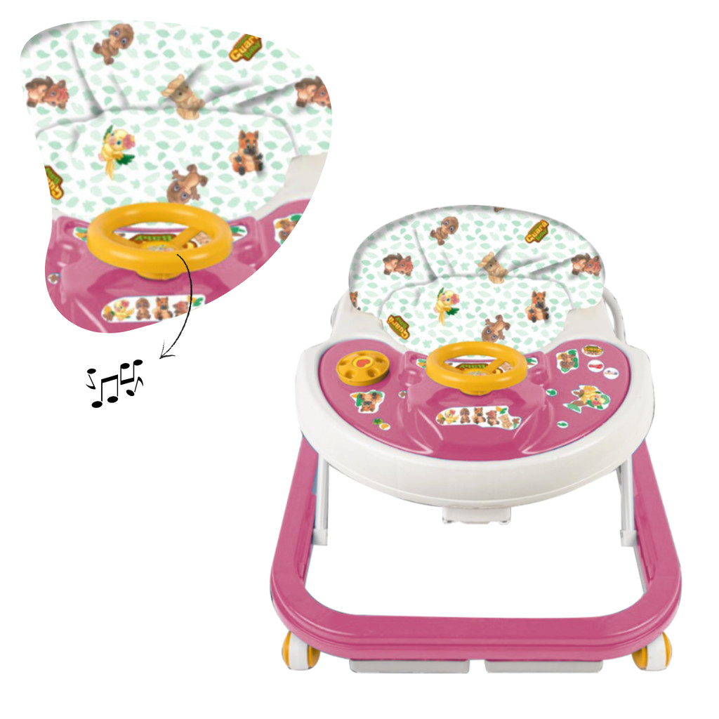 Andador Musical Para Bebê Styll Baby Rosa Soft Way Guara