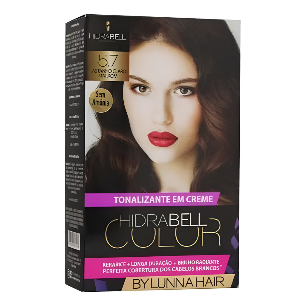 Tonalizante Em Creme 5.7 Castanho Claro Marrom - Hidrabell Castanho Claro Marrom