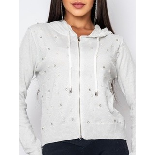 Estrela Fashion Blusa Tipo Moletom Com  Apliques em Pérolas Feminino 15-206