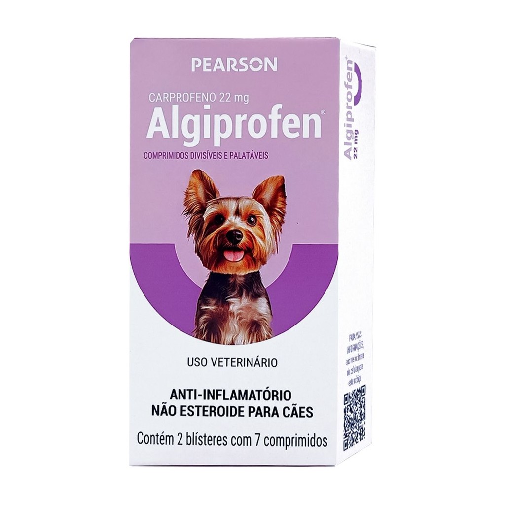 Algiprofen Anti-inflamatório 22mg Cães até 5Kg Pearson - 14 Comprimidos em Oferta na Shopee