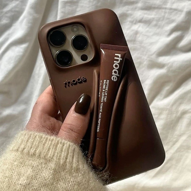 Capa De Telefone Rhode Batom Caixa Para IPhone 11 12 13 14 15 16 17 Pro Max Plus Hailey Mês Lábio - detalhe