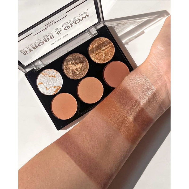 Paleta Strobe & Glow Iluminador, Bronzer e Contorno - SP Colors em Oferta na Shopee
