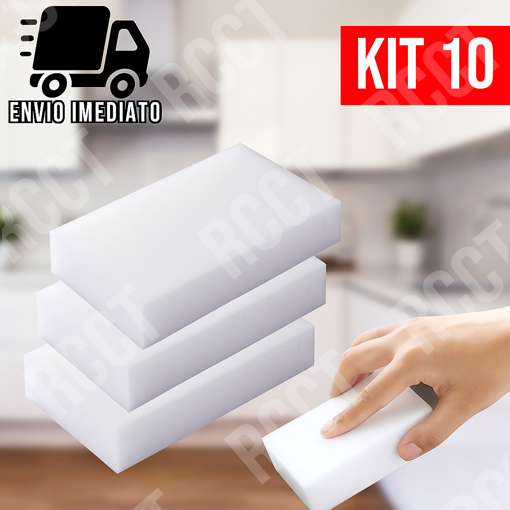 Kit 10 Esponja Mágica Removedora de Manchas – Multiuso para Cozinha, Banheiro e Carro em Oferta na Shopee