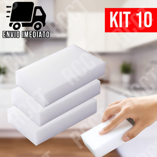 Kit 10 Esponja Mágica Removedora de Manchas – Multiuso para Cozinha, Banheiro e Carro em Oferta na Shopee