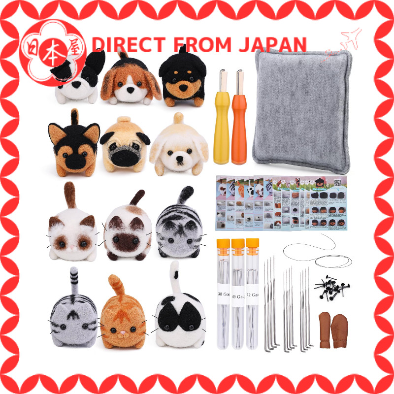 [Direto do Japão] RMTIME Kit de Feltro de Lã 12 Peças para Bonecos é um kit de introdução ao feltro com agulha,