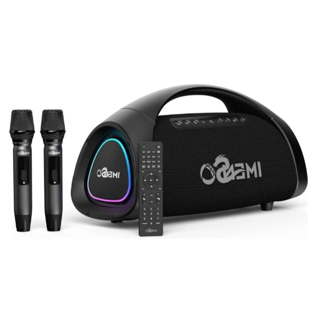 Caixa De Som Imenso X73 200w Rms 30000mah Rgb Ipx6 C/ 2 Mic Cor Preto