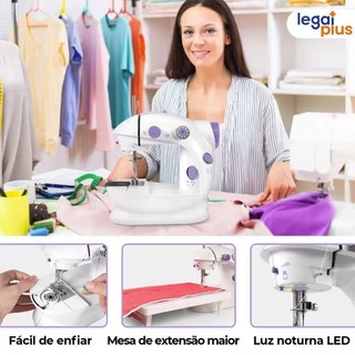 Mini Máquina Costura Portátil Com Pedal Elétrica Costureira Bivolt 110V/220V NOVO